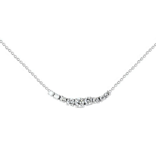 COLLIER OR GRIS 750/00 2.28g 9 DIAMANTS 0.28CT