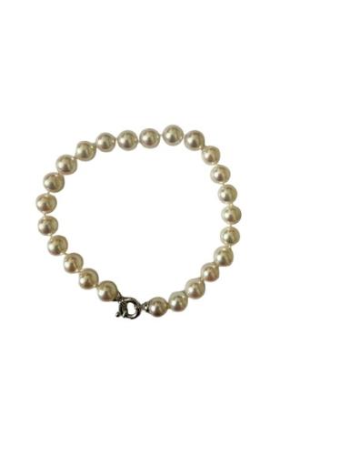 BRACELET OR GRIS 750/00 1.04g AKOYA JAPON 6,5/7MM RONDE BLANCHE