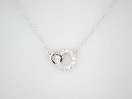 COLLIER OR GRIS 750/00 2.10g 13 DIAMANT ROND BLANC 0.20CT