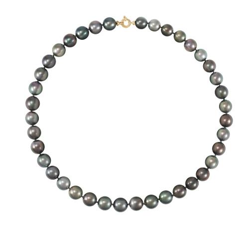 COLLIER OR JAUNE 750/00 1.20g MERS DU SUD TAHITI 8/12MM SEMI-RONDE