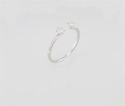 BAGUE ARGENT 925/00 1.14g 10 ZIRCON 0.18 T54