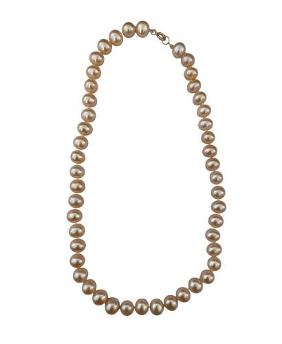 COLLIER OR JAUNE 750/00  EAU DOUCE CHINE 8/8,5MM BAROQUE NATUREL 0.44g