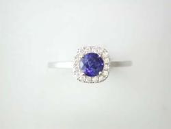 BAGUE OR GRIS 750/00 2.35g SAPHIR BLEU T54