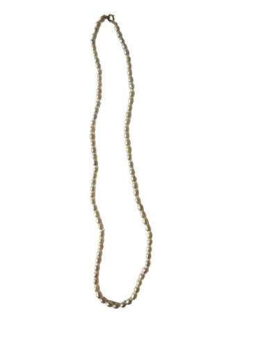 COLLIER OR JAUNE 750/00 0.17g EAU DOUCE CHINE 3,5/4MM GRAIN DE RIZ NATURELLE