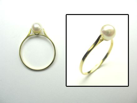 BAGUE OR JAUNE 750/00 0.85g EAU DOUCE CHINE 4/4,5MM RONDE T46