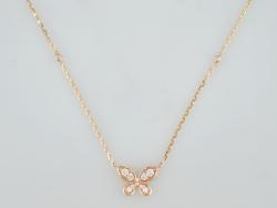 COLLIER OR ROSE 750/00 2.66g 10 DIAMANT 0.17