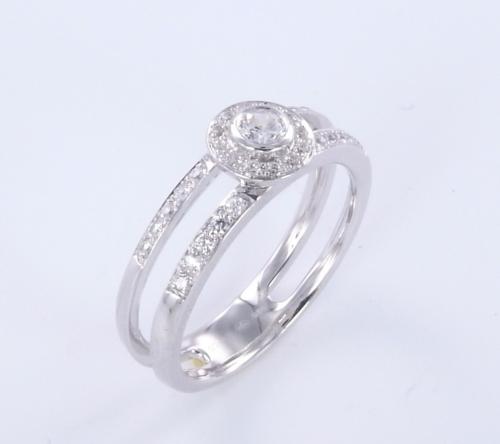 BAGUE ARGENT 925/00 ZIRCON T53