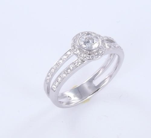 BAGUE ARGENT 925/00 ZIRCON T53