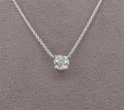 COLLIER ARGENT 925/00 2.57g 1 ZIRCON