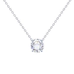 COLLIER ARGENT 925/00 1.51g 1 ZIRCON 0.30CT