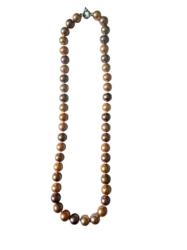 COLLIER OR GRIS 750/00 1.04g EAU DOUCE CHINE 8,5/9MM RONDE NATURELLE