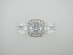 BAGUE ARGENT 925/00 2T54 6.75g ZIRCON Zc0.70ct + 0.38ct 