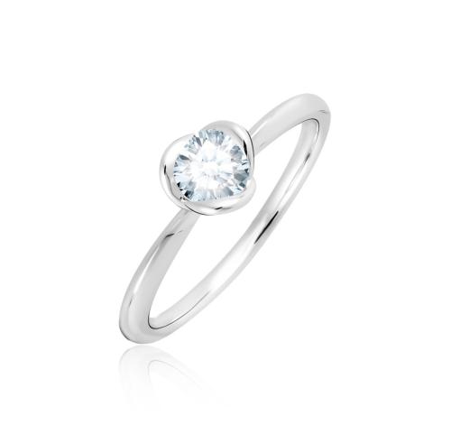 BAGUE ARGENT 925/00 1.81g 1 ZIRCON 0.30 T54