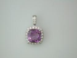 PENDENTIF ARGENT 925/00 AMETHYSTE CLAIRE ZIRCON