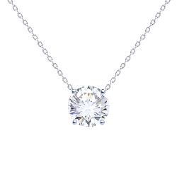 COLLIER ARGENT 925/00 1.51g 1 ZIRCON 0.60CT