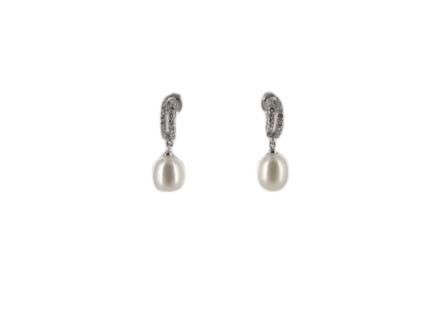 BO ARGENT 925/00 1.60g EAU DOUCE CHINE 8/8,5MM POIRE BLANCHE