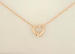 COLLIER OR ROSE 750/00 DIAMANT BLANC D0.18(31) G2.75