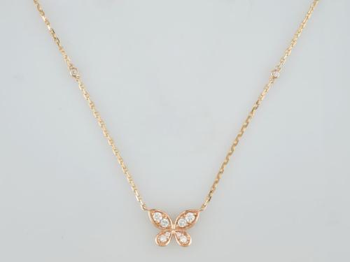 COLLIER OR ROSE 750/00 2.66g 10 DIAMANT 0.17