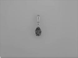 PENDENTIF OR GRIS 750/00 0.65g EMERAUDE 0.59 DIAMANT 0.03