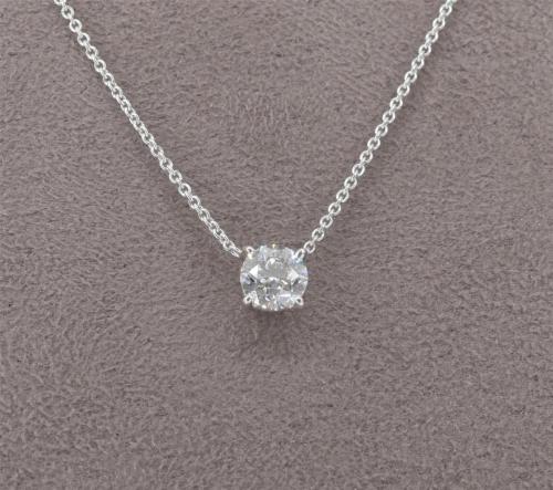 COLLIER ARGENT 925/00 2.57g 1 ZIRCON