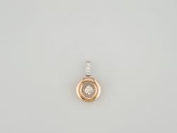 PENDENTIF 2 ORS 750/00 1.14g 4 DIAMANT 0.12