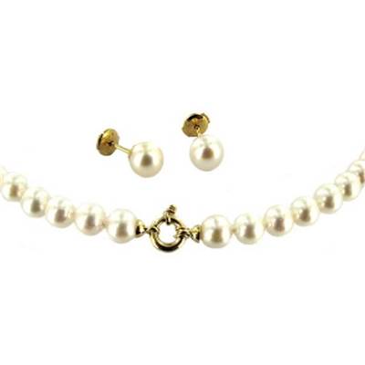 LOT COLLIER+BO OR JAUNE 750/00 AKOYA