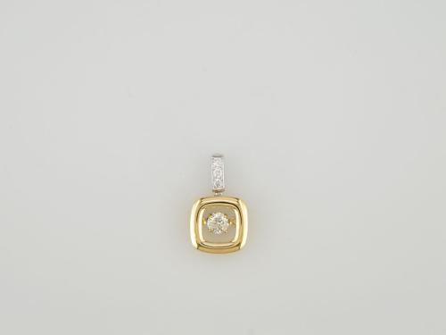 PENDENTIF 2 ORS 750/00 1.14g 4 DIAMANT 0.12