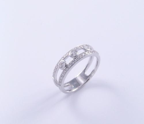 BAGUE ARGENT 925/00 ZIRCON T53