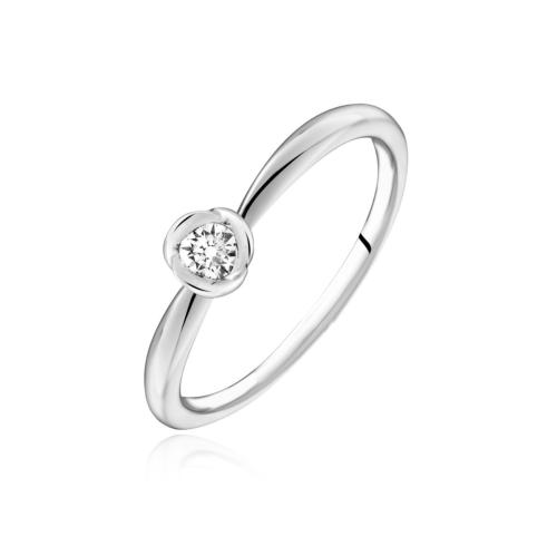 BAGUE ARGENT 925/00 1.90g 1 ZIRCON 0.15 T54