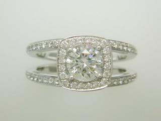 BAGUE ARGENT 925/00 T54 ZIRCON c1.00ct + 0.4