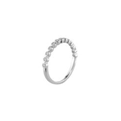 BAGUE OR GRIS 750/00 1.62g 13 DIAMANT BLANC 0.22CT T54