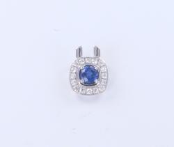 PENDENTIF ARGENT 925/00 ZIRCON RD4.2MM SAPHIR