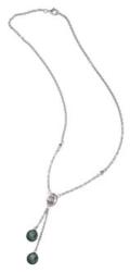 COLLIER ARGENT 925/00 10.30g MERS DU SUD TAHITI 9/10MM POIRE ARGENT TOPAZE