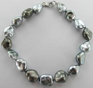 BRACELET OR GRIS 750/00 0.46g MERS DU SUD TAHITI 8/9MM KESHI