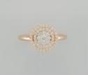 BAGUE OR GRIS & OR ROSE 750/00 3.42g DIAMANT BLANC T54