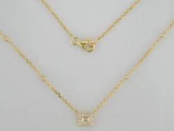 COLLIER OR JAUNE 750/00 DIAMANT D0,12(18)+DIBG0,13(1)G2,80