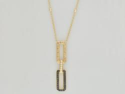 COLLIER OR JAUNE 750/00 DIAMANT BD0.14(24) DN0.14(24) D0.06(10r) G4.94