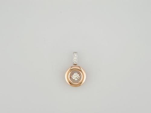 PENDENTIF 2 ORS 750/00 1.14g 4 DIAMANT 0.12