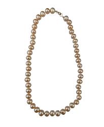 COLLIER OR JAUNE 750/00  EAU DOUCE CHINE 8/8,5MM BAROQUE NATUREL 0.44g