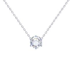 COLLIER ARGENT 925/00 1.40g 1 ZIRCON 0.40CT