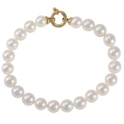 BRACELET OR JAUNE 750/00 1.20g AKOYA JAPON 7/7,5MM RONDE BLANCHE