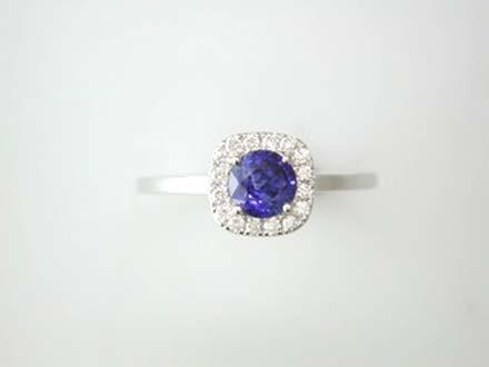 BAGUE OR GRIS 750/00 2.35g SAPHIR BLEU T54