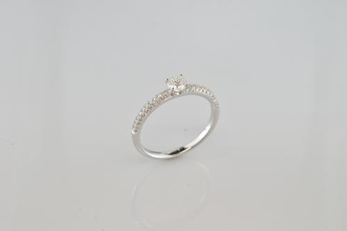 BAGUE OR GRIS 750/00 3.10g DIAMANT T54