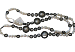 COLLIER EAU DOUCE CHINE 4/4,5MM/9,5/10MM BOUTON BLANCHE 41 AGATE