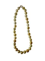 COLLIER OR JAUNE 750/00 1.20g MERS DU SUD PHILIPPINES 9/11,8MM SEMI-RONDE BLANC/GOLD