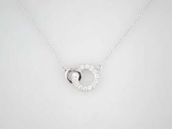 COLLIER OR GRIS 750/00 2.10g 13 DIAMANT ROND BLANC 0.20CT