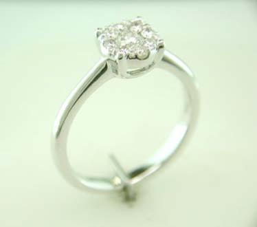 BAGUE OR GRIS 750/00 3.65g DIAMANT BLANC T54