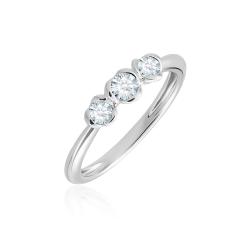 BAGUE ARGENT 925/00 1.33g 3 ZIRCON 0.31 T54